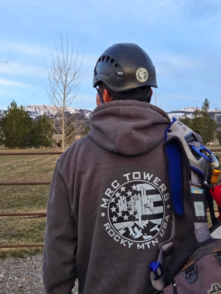 MRC crew member wearing hoodie