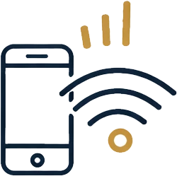 icon of mobile phone with wifi